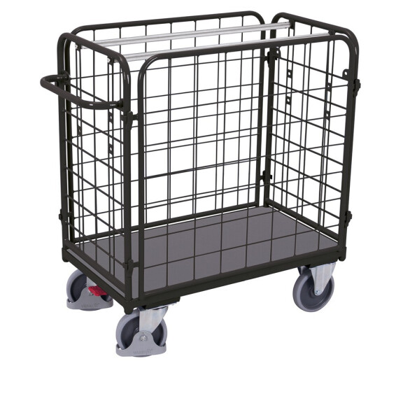 Niski Wózek Do Paczek, 4 Ściany 1190X640X(H)1220 Mm Ral 7016