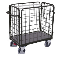 Niski Wózek Do Paczek, 4 Ściany 1390X840X(H)1220 Mm Ral 7016