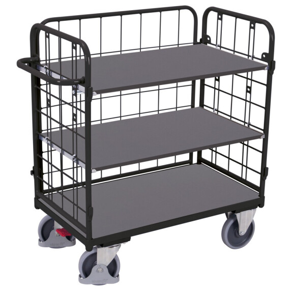 Niski Wózek Piętrowy, 3 Ściany 1190X725X(H)1220 Mm Ral 7016