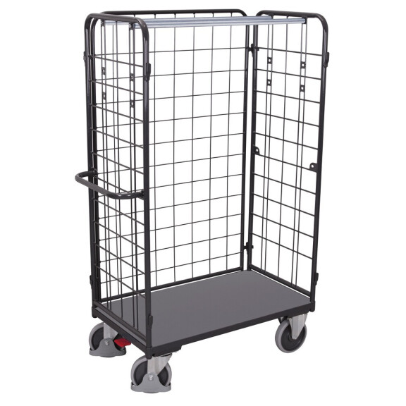 Wysoki Wózek Do Paczek, 3 Ściany 1040X525X(H)1780 Mm Ral 7016