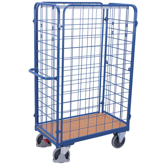 Wysoki Wózek Do Paczek, 4 Ściany Ral 5010 1190X640X(H)1820 Mm