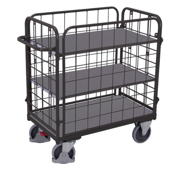 Niski Wózek Piętrowy, 4 Ściany 1040X540X(H)1180 Mm Ral 7016