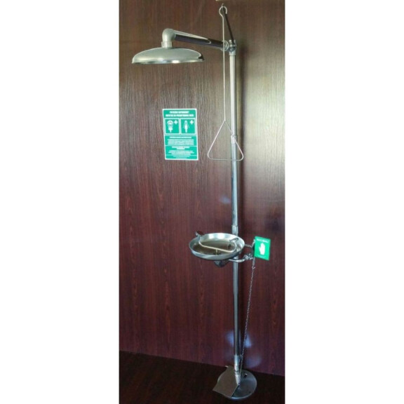 Natrysk Bezpieczeństwa Z Oczomyjką Ze Stali Nierdzewnej Stal Nierdzewna Sterowanie Nożne