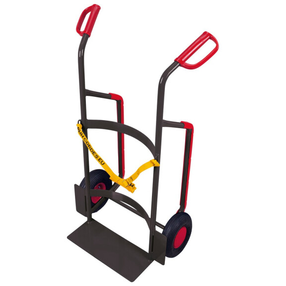 Taczka Stalowa Do Beczek Z Tworzywa Sztucznego Koła Z Pełnej Gumy Ral 7016