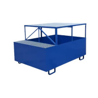 Wanna Wychwytowa Pmcs Pojedyncza Ze Stopniem Powyżej 401 L. Stal Lakierowana 1 Pojemnik Ibc Szary 165 Cm × 115 Cm × 100 Cm