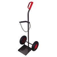 Taczka Do Transportu 1 Butli Stalowej O Pojemności 40 - 50 L Koła Z Pełnej Gumy Ral 7016