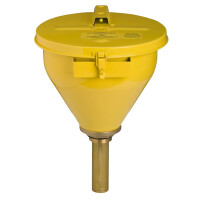 Stalowy Lejek Do Płynów Łatwopalnych Z Odcinaczem Płomieni 27X25 Cm Żółty 152 Mm