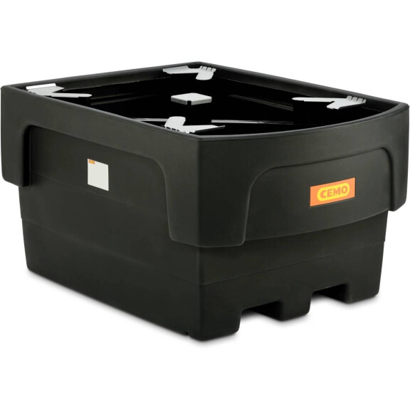 Zbiornik Ibc 1100/1-Pe Z Funkcją Bezpiecznego Nalewania Czarny Powyżej 401 L. Nie Bez Kratownicy Z Dibt