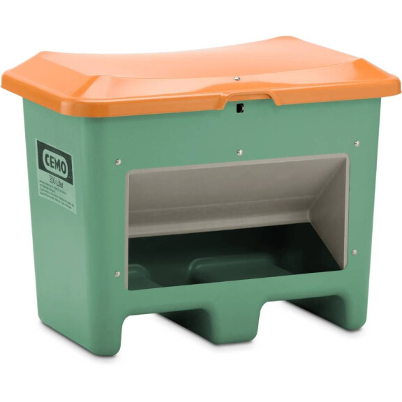Pojemnik Na Piasek Z Tworzywa Sztucznego Grp Plus3 200 L, Przystosowany Do Paleciaka Zielony Z Zsypem 200 L
