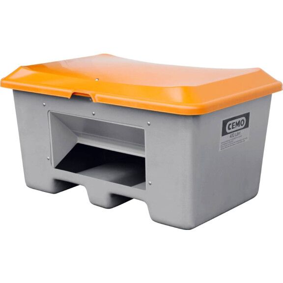 Pojemnik Na Piasek Z Tworzywa Sztucznego Grp Plus3 400 L, Przystosowany Do Paleciaka Szary Z Zsypem 400 L