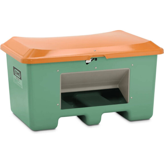 Pojemnik Na Piasek Z Tworzywa Sztucznego Grp Plus3 400 L, Przystosowany Do Paleciaka Zielony Z Zsypem 400 L