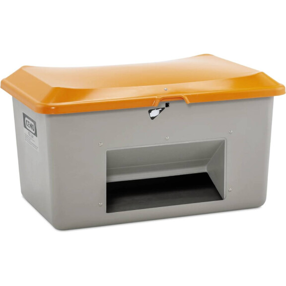 Pojemnik Na Piasek Z Tworzywa Sztucznego Grp Plus3 400 L, Płaskie Dno Szary Z Zsypem 400 L