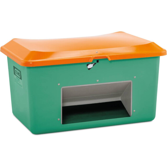 Pojemnik Na Piasek Z Tworzywa Sztucznego Grp Plus3 400 L, Płaskie Dno Zielony Z Zsypem 400 L