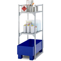 Regał Z Kratownicami Na Małe Pojemniki Typ 120 Z Wanną Wychwytową Wanna Stalowa