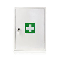 Apteczka Ścienna Metalowa Biała, 30X40X15 Cm Zielony