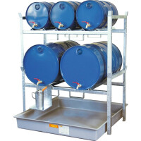 Regał Na Beczki Typ 800 Z Podporami Na Beczki 2 X 200 L I 3 X 60 L Wanna Grp