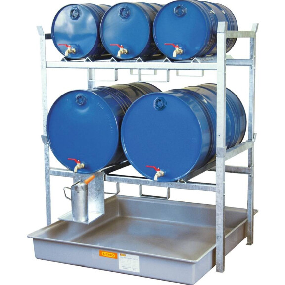 Regał Na Beczki Typ 800 Z Podporami Na Beczki 2 X 200 L I 3 X 60 L Wanna Grp