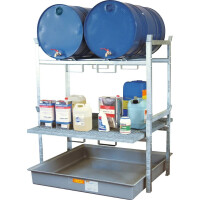 Regał Na Beczki Typ 800 Z Podporami Na 2 Beczki 200 L I Kratą Podtrzymującą Małe Pojemniki Wanna Grp