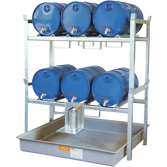 Regał Na Beczki Typ 800 Z Podporami Na 6 Beczek Po 60 L Wanna Grp