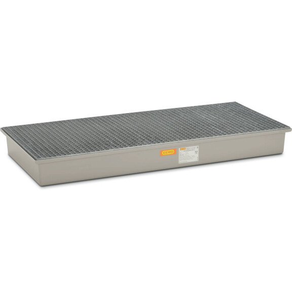 Taca Zabezpieczająca Przed Wyciekami Z Tworzywa Sztucznego Grp 220 L Na Trzy Beczki 200-Litrowe 151 L. - 400 L. Nie 3 Beczki Bez Dibt Szary Kratownica