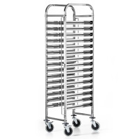 Cărucior pliabil din oțel inoxidabil pentru transportul containerelor GN FORGAST FG01101