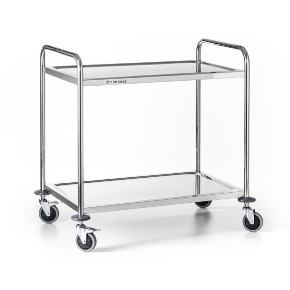 Cărucior pliabil cu 2 rafturi din oțel inoxidabil FORGAST FG01002