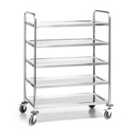 Cărucior pliabil cu 5 rafturi din oțel inoxidabil FORGAST FG01005