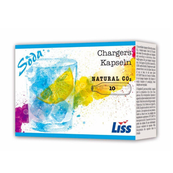 Cartușe pentru sifonul de sifon (5x10 bucăți).) | LISS 8g CO2x50