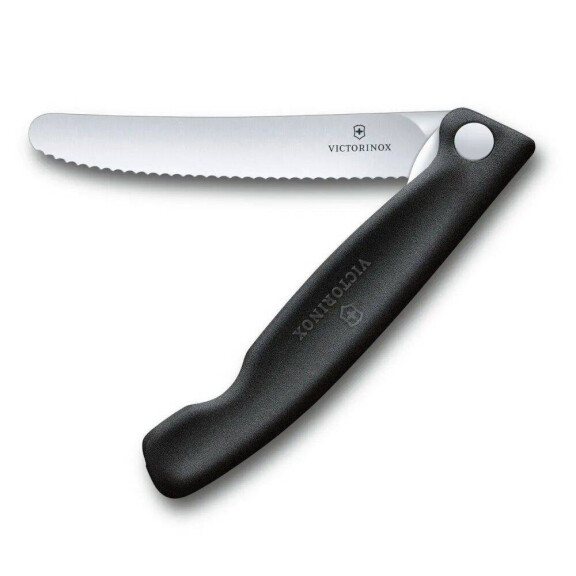 Cuțit pliabil Swiss Classic pentru fructe și legume negru lung. lame 11 cm | VICTORINOX 6.7833.FB