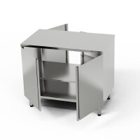 Masă de lucru pasantă din oțel inoxidabil 140x70x85 cm | FORGAST