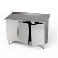 Masă de lucru din oțel inoxidabil cu 3 uși 180x70x85 cm | FORGAST