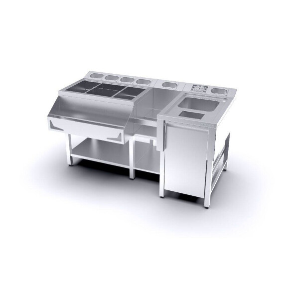 Stație Bartending 6x GN 1/9 cu aspersor | FORGAST FG15412