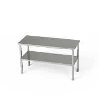 Extensie masă 2 rafturi din oțel inoxidabil 4 picioare 100x30x60 cm | FORGAST