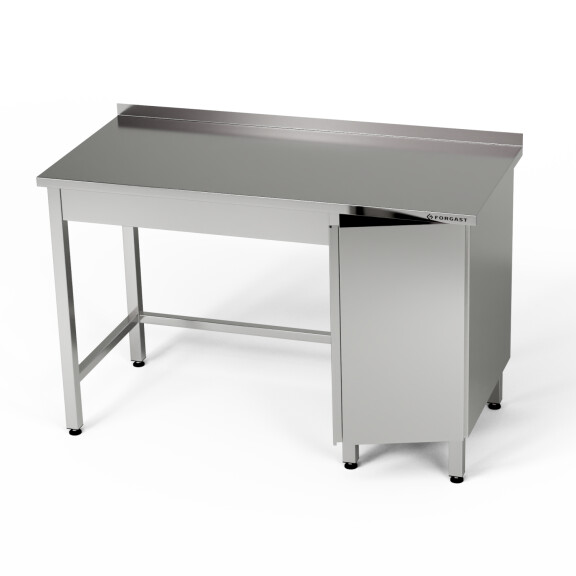 Masă de lucru din oțel inoxidabil cu dulap 130x60x85 cm | FORGAST