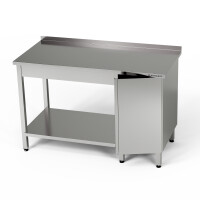 Masă de lucru din oțel inoxidabil cu dulap și raft inferior 160x60x85 cm | FORGAST