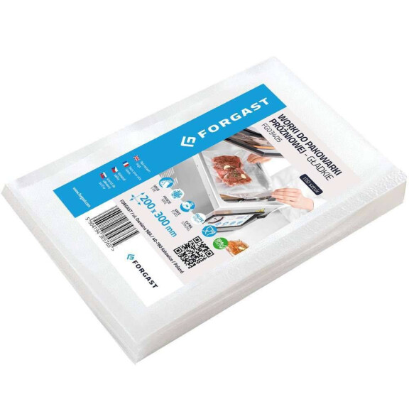 Saci de ambalare în vid, netezi 20x30 cm - 100 bucăți. | FORGAST FG03405