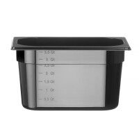 Recipient GN 1/4 adâncime. 15 cm în policarbonat negru | HENDI 862612