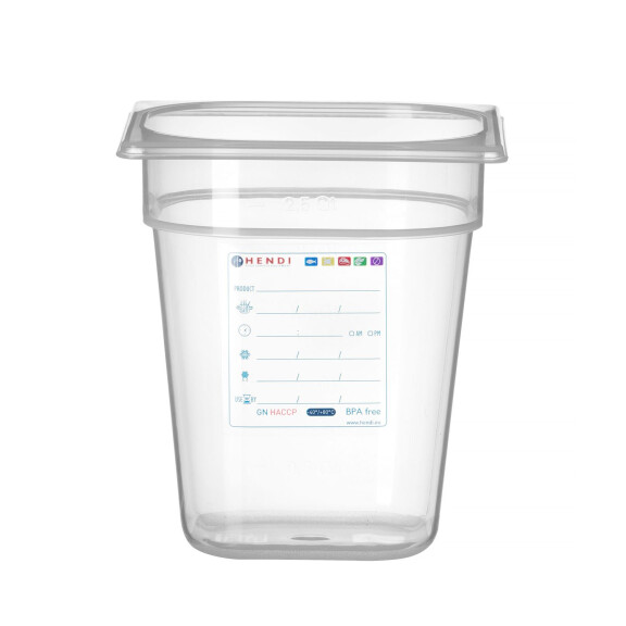 GN 1/6-lea container. 20 cm în polipropilenă HACCP | HENDI 880456