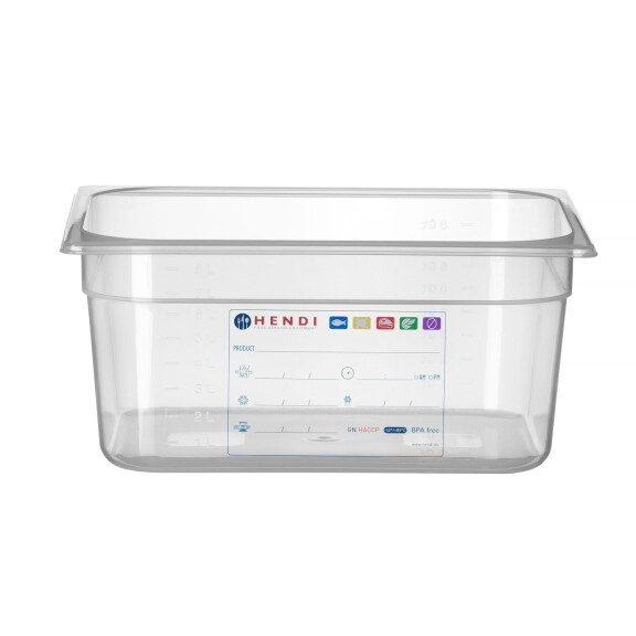 GN 1/2" container. 15 cm în polipropilenă HACCP | HENDI 880166