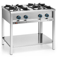 Cuptor pe gaz pentru servicii alimentare cu 4 arzătoare și raft inferior, 23 kW | FORGAST FG09453