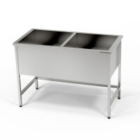 Bazin cu 2 camere din oțel inoxidabil (adâncime. 40 cm) 170x70x85 cm | FORGAST