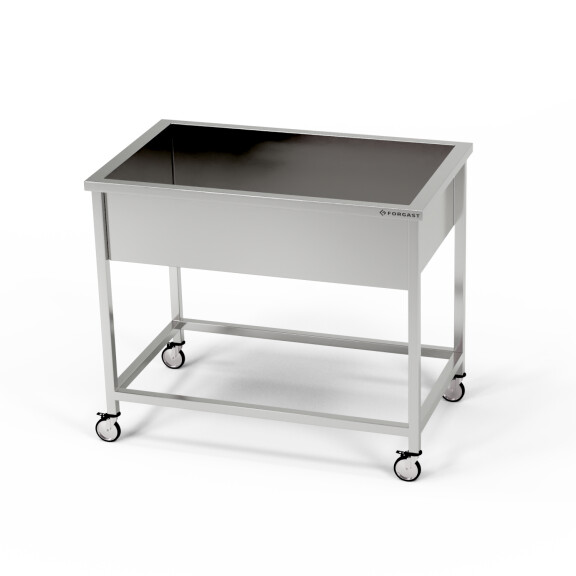 Piscină mobilă din oțel inoxidabil (adâncă. 30 cm) 110x60x85 cm | FORGAST