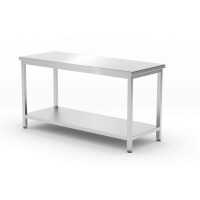 Masă de lucru centrală cu raft HENDI 811542