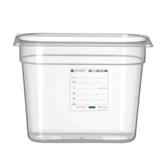 Recipient GN 1/4 adâncime. 20 cm în polipropilenă HACCP | HENDI 880357