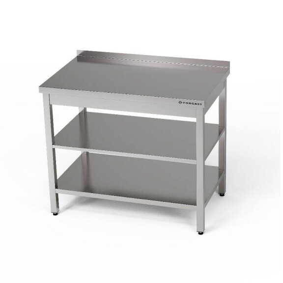 Masă de lucru din oțel inoxidabil cu două rafturi 100x70x85 cm | FORGAST