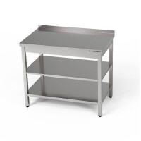 Masă de lucru din oțel inoxidabil cu două rafturi 160x70x85 cm | FORGAST