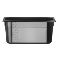 GN Recipient de 1/3 de gabarit. 15 cm în policarbonat negru | HENDI 862513