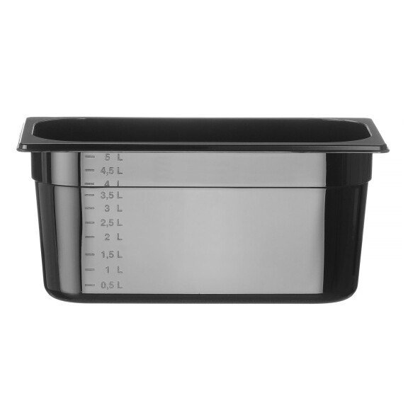 GN Recipient de 1/3 de gabarit. 15 cm în policarbonat negru | HENDI 862513