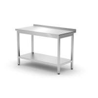 Masă de lucru montată pe perete cu raft HENDI 811474