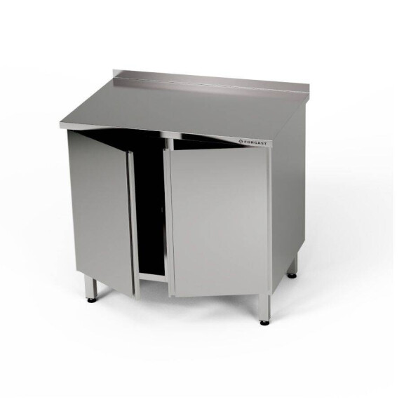 Masă de lucru din oțel inoxidabil cu dulap 120x70x85 cm | FORGAST